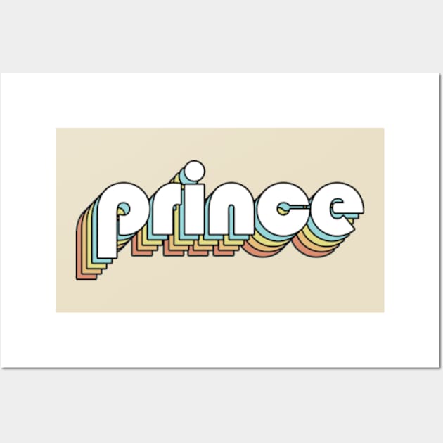 Prince Retro Rainbow Typography Faded Style Wall Art by Paxnotods